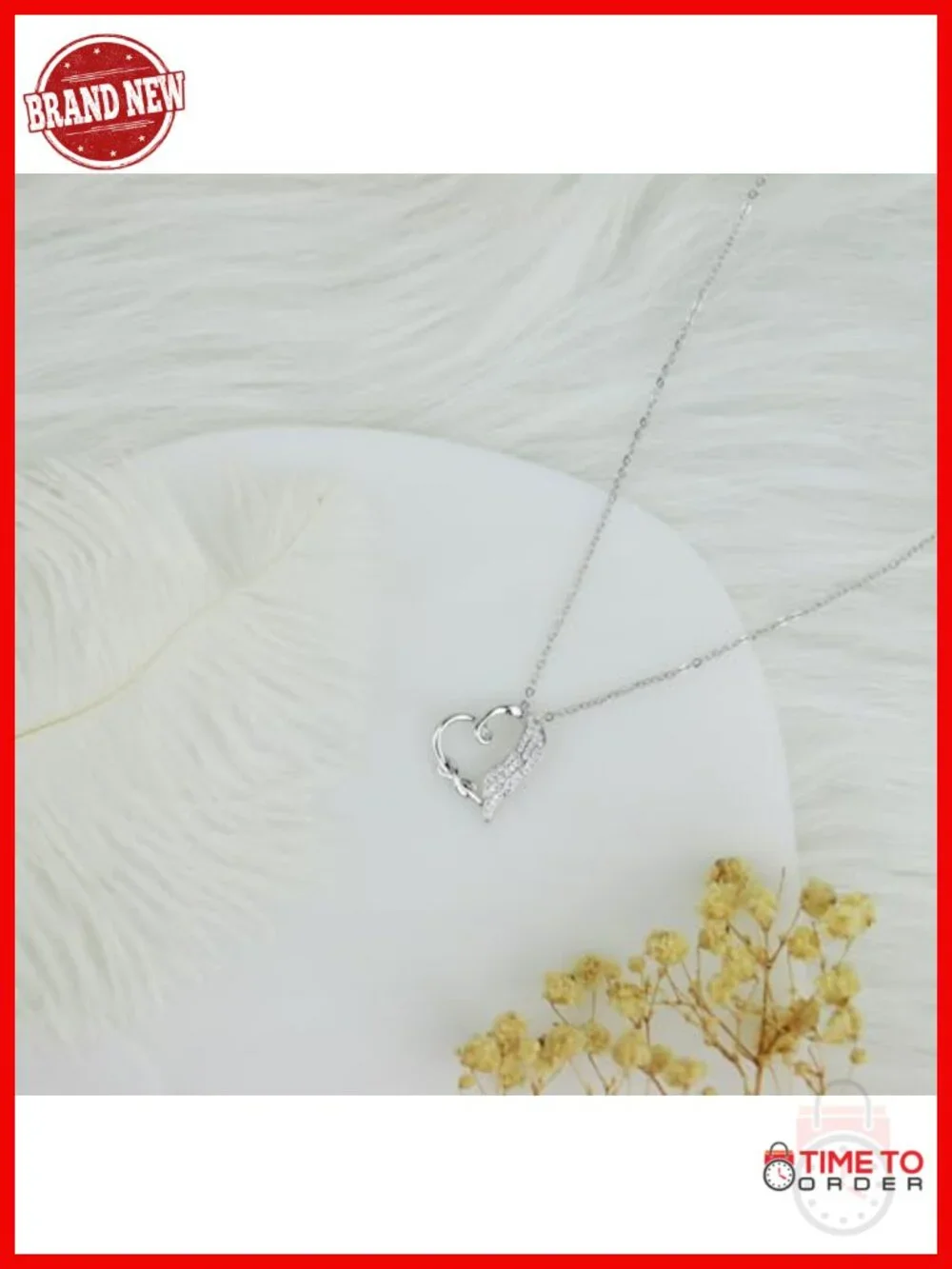 925 Sterling Silver Angel Wing Infinity Heart Memorial Necklace for Loss